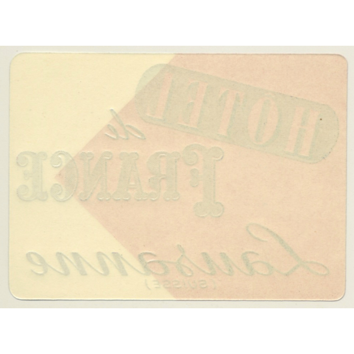 Lausanne / Switzerland: Hotel De France Suisse  (Vintage Luggage Label)