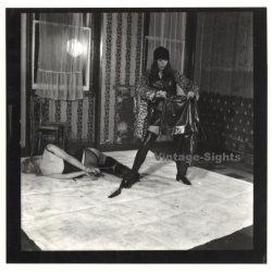 Mistress & Blonde Maid In Bondage*1 / Catfight - BDSM (Vintage Contact Sheet Photo 1970s)