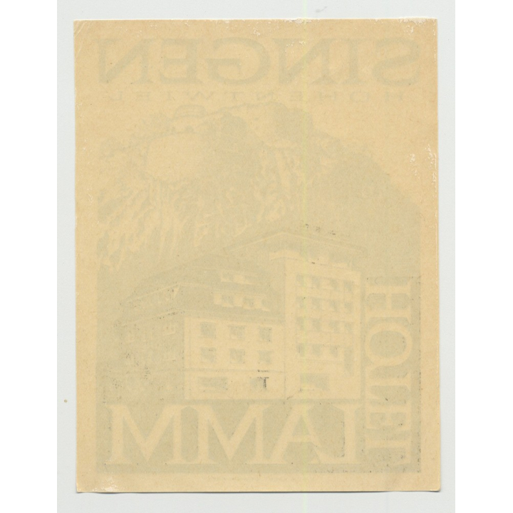 Hotel Lamm - Singen (Hohentwiel) / Germany (Vintage Luggage Label)
