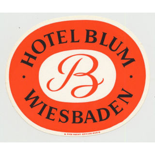 Hotel Blum - Wiesbaden / Germany (Vintage Luggage Label)