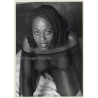 Busty Dark-Skinned Semi Nude*1 / Fishnet Body (Vintage Photo ~1990s)