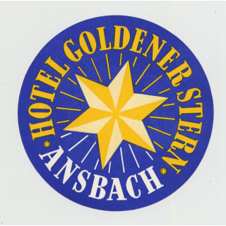 Hotel Goldener Stern - Ansbach / Germany (Vintage Luggage Label)