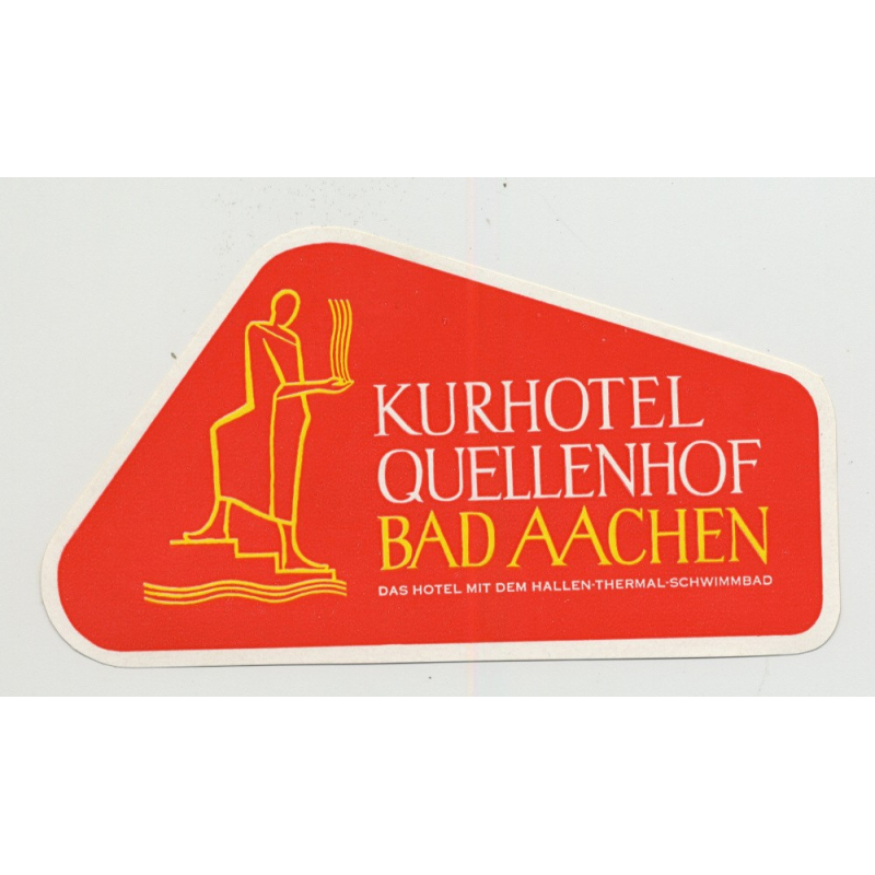 Kurhotel Quellenhof - Bad Aachen / Germany (Vintage Luggage Label)