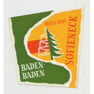 Hotel Haus Sofieneck - Baden-Baden / Germany (Vintage Luggage Label)