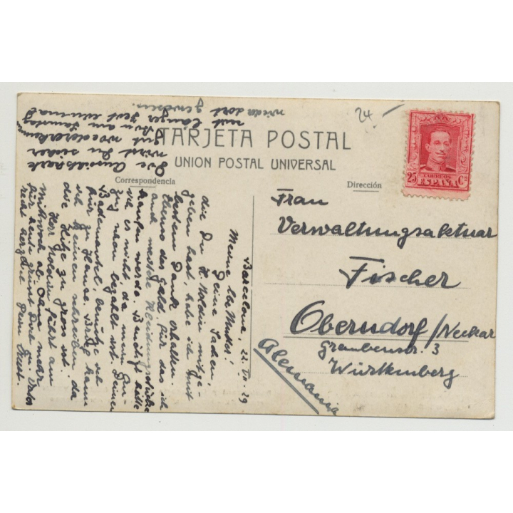 Exposicion Internacional De Barcelona / Cerveceria Oberbayern (Vintage PC: 1929)