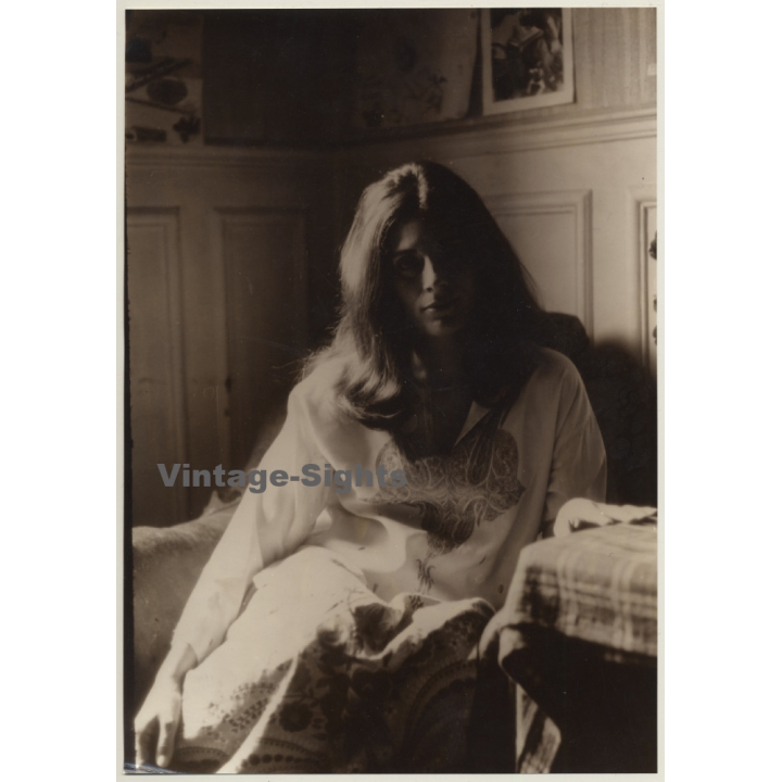 Jerri Bram (1942): Beautiful Longhaired Hippie Female (Vintage Photo ~1970s)