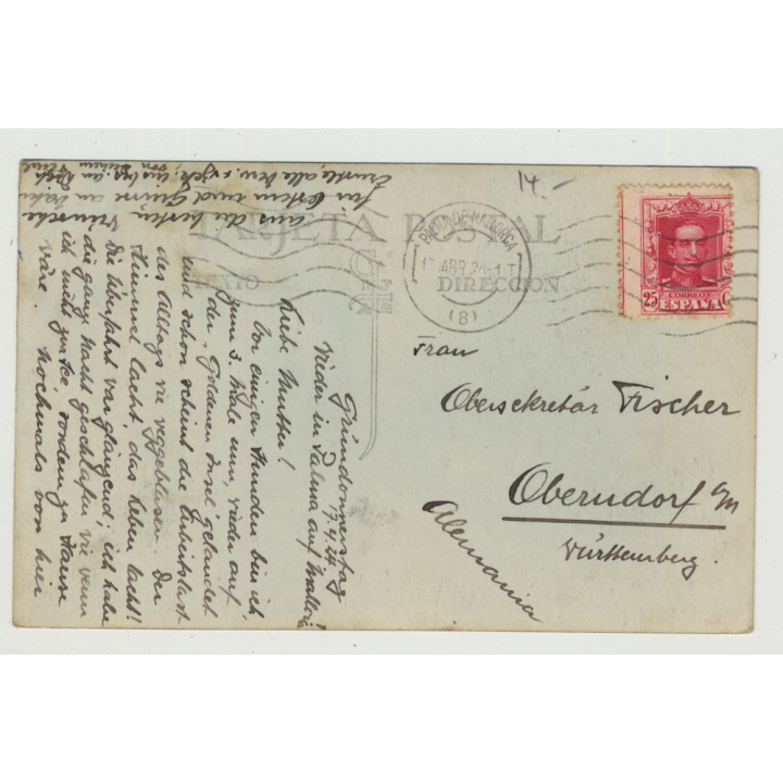 07001 Palma de Mallorca / Old Port & Cathedral (Vintage PC: 1924)