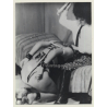 Kneeling Maid In Hogtie Bondage Gets A Spanking From Mistress / BDSM (2nd Gen.Photo ~1960s)