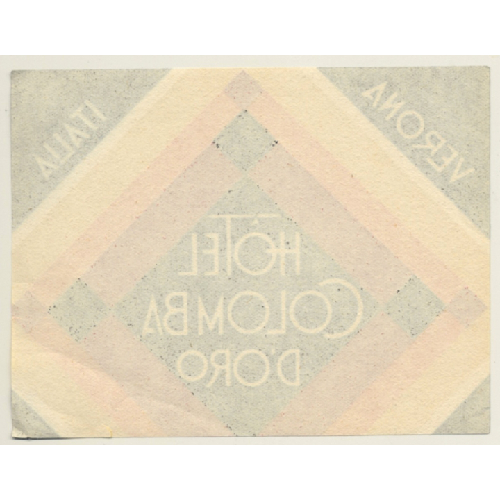 Verona / Italy: Hotel Colomba D'Oro (Vintage Luggage Label ~1930s/1940s)