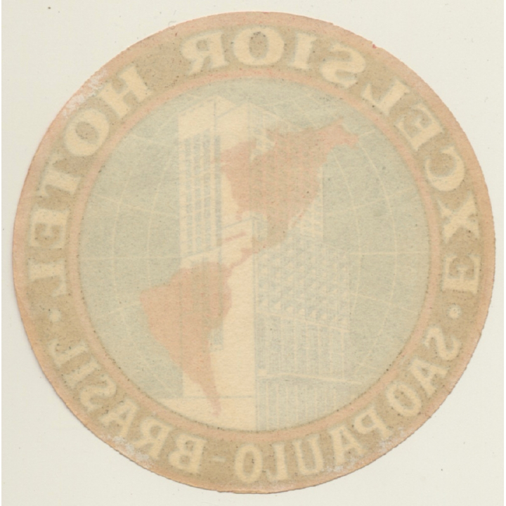São Paolo / Brazil: Excelsior Hotel (Vintage Luggage Label ~1950s)