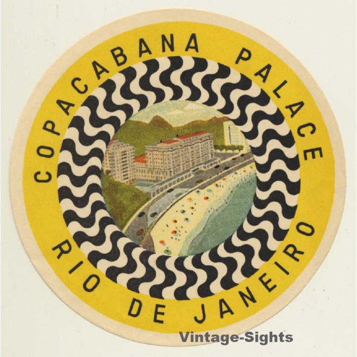 Rio De Janeiro / Brazil: Copacabana Palace (Vintage Hotel Luggage Label ~1950s)