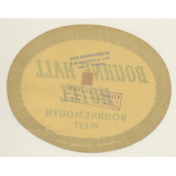 Bournemouth West / United Kingdom: Bourne Hall Hotel (Vintage Luggage Label)