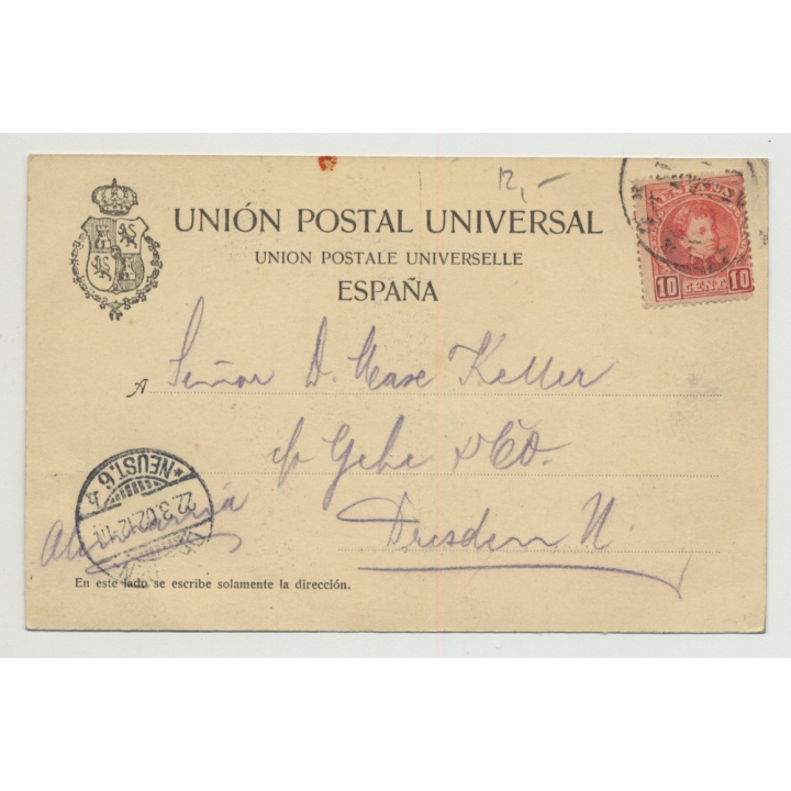 29005 Málaga - Calle del Marqués de Larios / Spain (Vintage PC 1902)