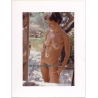 R.Folco: Slim Natural Nude In Garden / Tan Lines  (Vintage Photo France 1980s)