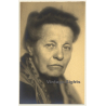 Portrait Of Elder Woman / Updo (Vintage RPPC Belgium ~1920s/1930s)