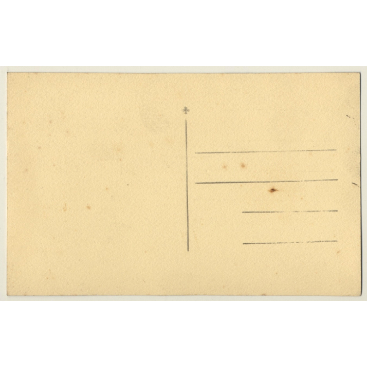 Portrait Of Young Female / Spanish Fan - Pear Necklace (Vintage RPPC Belgium ~1920s/1930s)