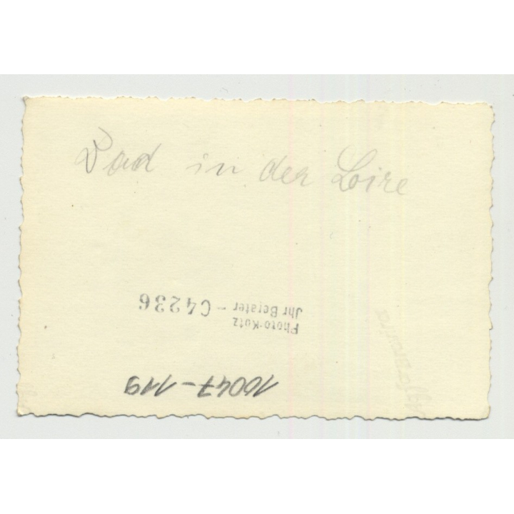 Group Of Nude Soldiers Take A Swim / Loire - Gay INT (Vintage Photo ~1940s)