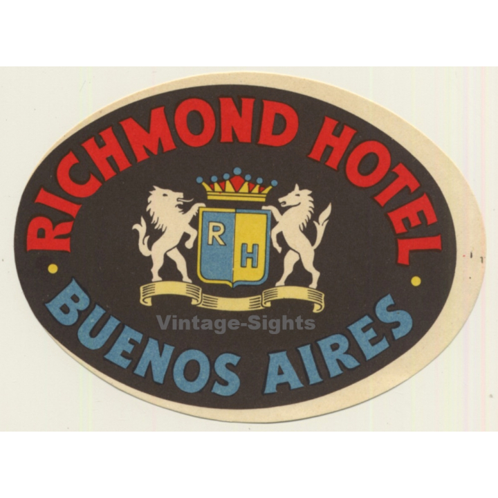 Buenos Aires / Argentina: Richmond Hotel (Vintage Luggage Label)