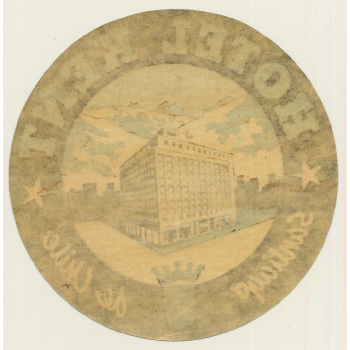 Santiago De Chile / Chile: Hotel Kent (Vintage Luggage Label)