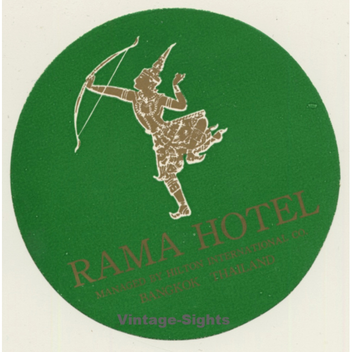 Bangkok / Thailand: Hotel Rama*2 (Vintage Luggage Label)