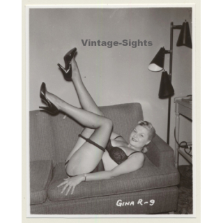 Irving Klaw: Blonde Maid In Lingerie GINA R-9 / Pin-Up - BDSM (Vintage Photo USA)