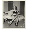 Irving Klaw: Blonde Female On Edge Of Bed CRYSTAL-37 / Pin-Up - BDSM (Vintage Photo USA)