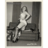 Irving Klaw: Blonde Female Kneeling On Couch CRYSTAL-26 / Pin-Up - BDSM* (Vintage Photo USA)