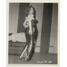 Irving Klaw: Mature Maid In Golden Dress CRYSTAL-84 / Pin-Up - BDSM (Vintage Photo USA)