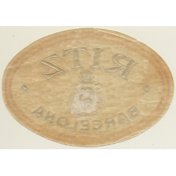 Barcelona / Spain: Hotel Ritz (Vintage Luggage Label ~1940s)