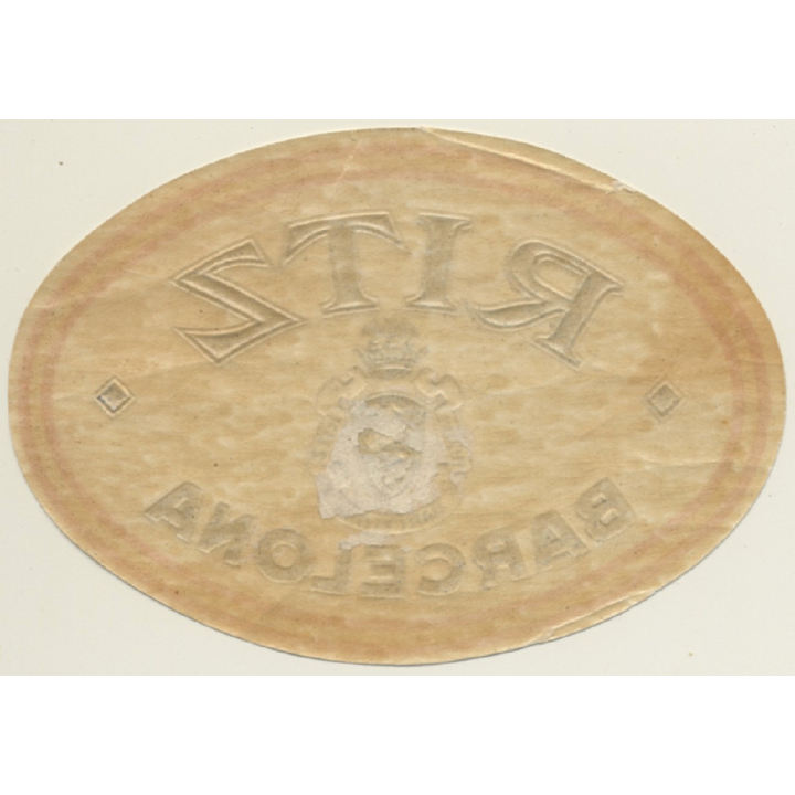 Barcelona / Spain: Hotel Ritz (Vintage Luggage Label ~1940s)