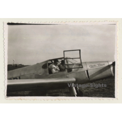 Baptême De L'Air Avion Charles Thaon 4.9.1953 (Vintage Photo)