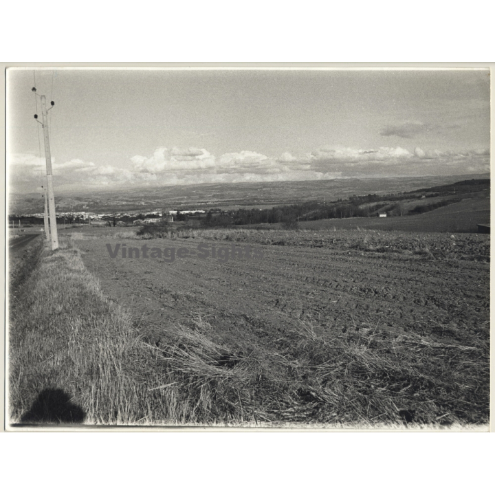 Jerri Bram (1942): View Over Flat Landscape / Clouds (Large Vintage Photo ~1970s)