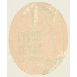 Madeira / Portugal: Hotel Savoy - Palm Tree (Vintage Luggage Label ~1950s/1960s)