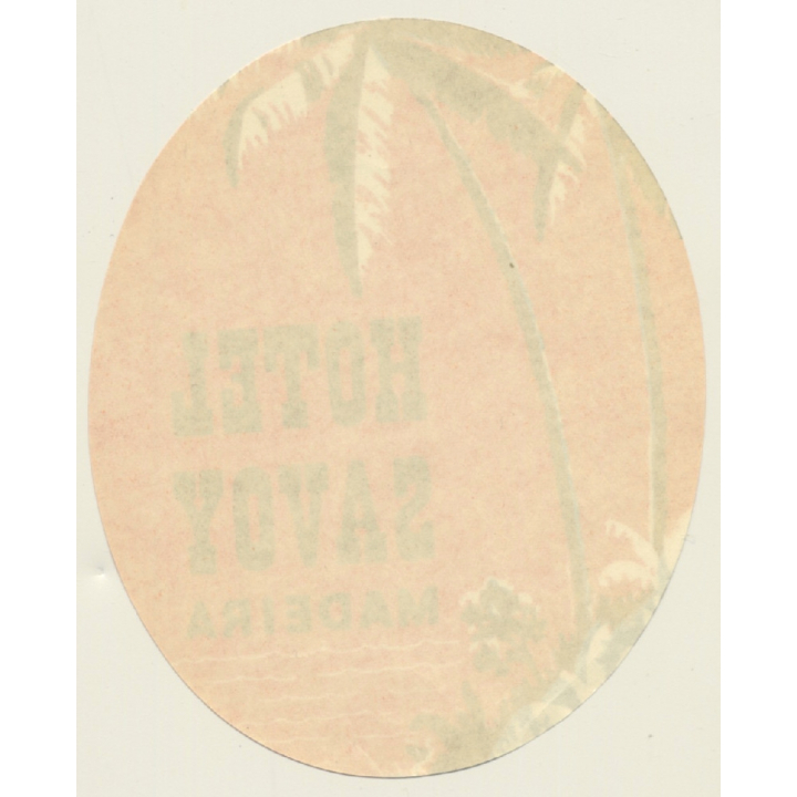 Madeira / Portugal: Hotel Savoy - Palm Tree (Vintage Luggage Label ~1950s/1960s)