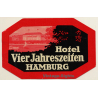 Hamburg / Germany: Hotel Vier Jahreszeiten (Vintage Luggage Label)