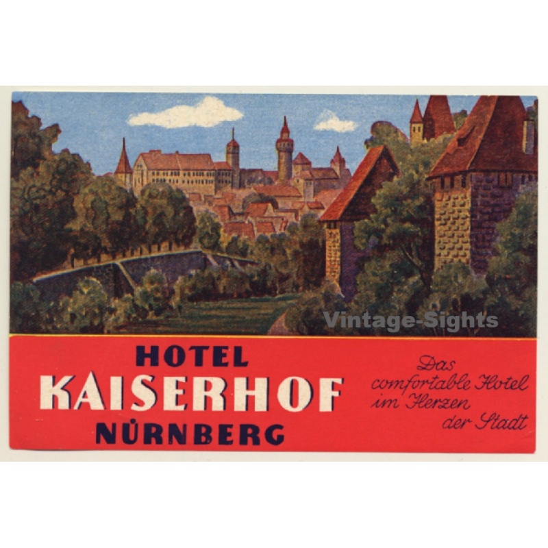 Nürnberg / Germany: Hotel Kaiserhof (Vintage Luggage Label)