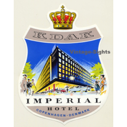 Copenhagen / Denmark: Imperial Hotel - Crown (Vintage Luggage Label ~1960s)