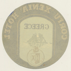 Corfu / Greece: Xenia Hotel (Vintage Luggage Label)