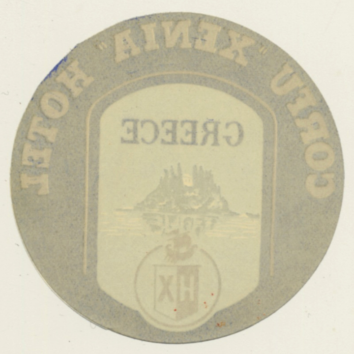 Corfu / Greece: Xenia Hotel (Vintage Luggage Label)
