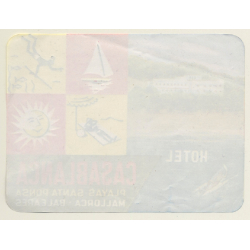 Santa Ponsa - Mallorca / Spain: Hotel Casablanca (Vintage Luggage Label ~1950s/1960s)