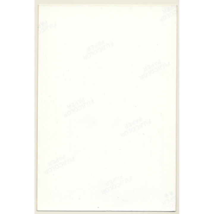 Rear View: Slim Dark-Skinned Semi Nude / Mirrors - Boobs (Vintage Photo France 1990s)