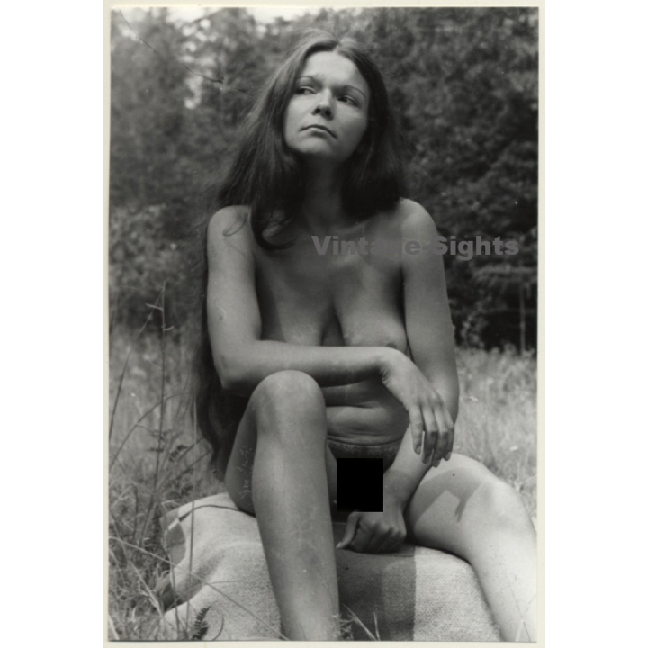 Natural Brunette Nude In Forest / Extreme Long Hair (Vintage Photo GDR ~1970s/1980s)