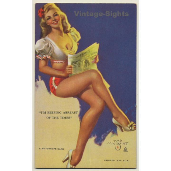 Zoe Mozert: I'm Keeping Abreast Of The Times / Pin-Up - Risqué (Mutoscope Card PC)