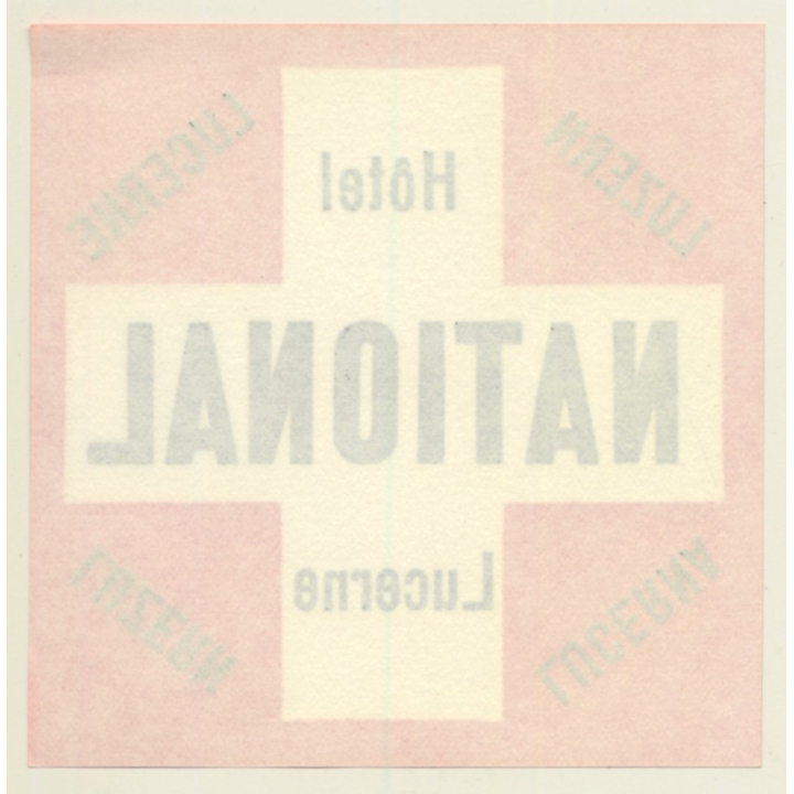 Lucerne / Switzerland: Hotel National Luzern (Vintage Luggage Label)