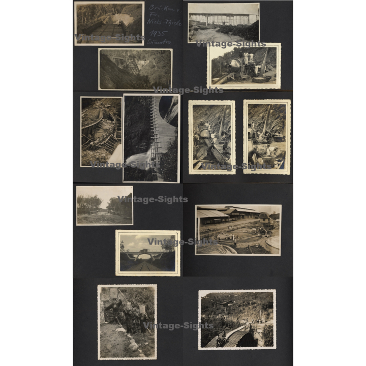 Sumatra / Indonesia: Bridge Building - Engineering NIELS-THIELE (64 Vintage Photos 1935)