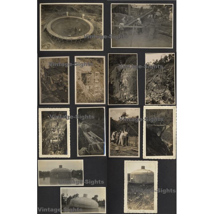 Sumatra / Indonesia: Bridge Building - Engineering NIELS-THIELE (64 Vintage Photos 1935)