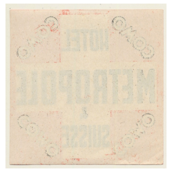 Como / Switzerland: Hotel Metropole & Suisse  (Vintage Luggage Label)