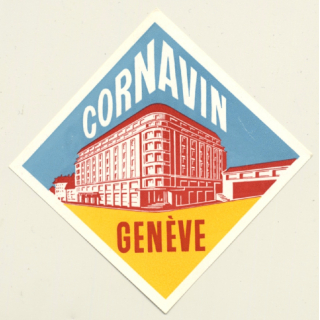 Genève / Switzerland: Hotel Cornavin (Vintage Luggage Label)