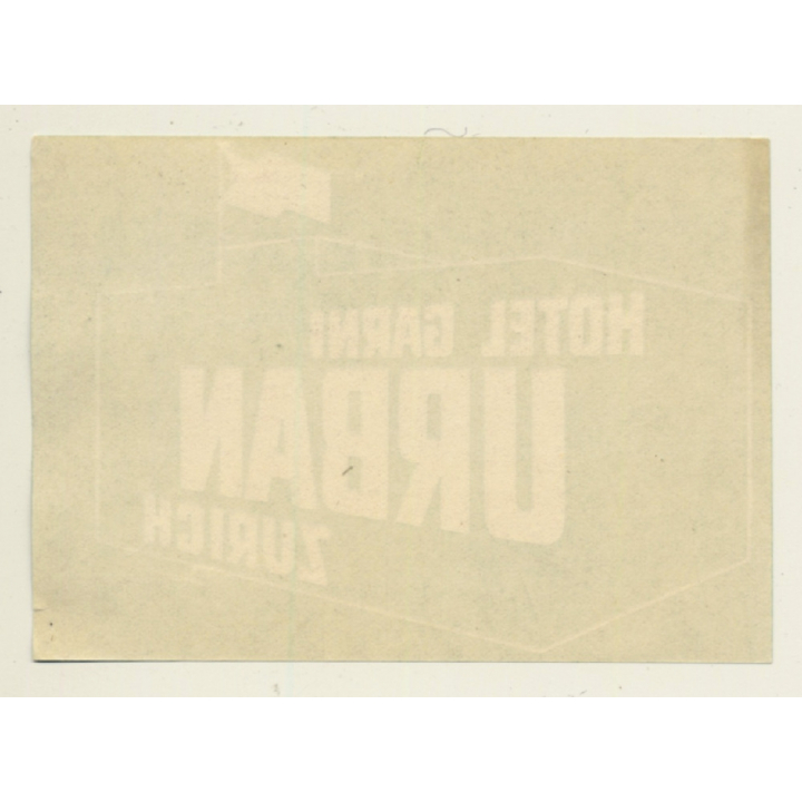 Zürich / Switzerland: Hotel Garni Urban - Zurich (Vintage Luggage Label)