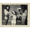 2 Semi Nude Mistresses & Maid In Pillory*4 / BDSM (Vintage Photo ~1950s/1960s)